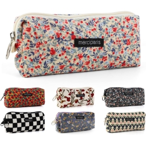 Trousse Scolaire Rétro en Velours Côtelé