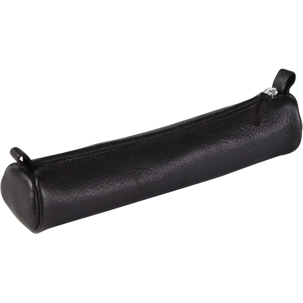 Trousse Scolaire Ronde en Cuir Noir Clairefontaine