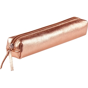 Trousse Slim en Cuir Véritable Cuivre 4x2,5x19,5 cm