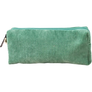 Trousse Velours Côtelé Grande Capacité avec Fermeture Éclair