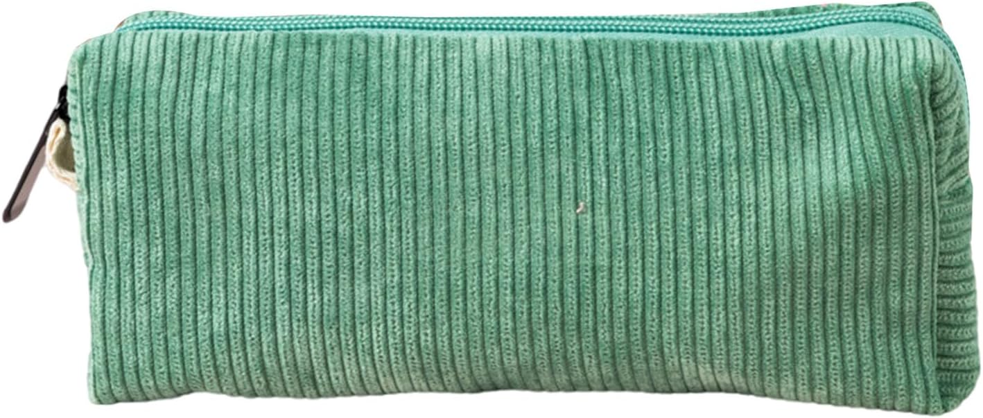 Trousse Velours Côtelé Grande Capacité avec Fermeture Éclair