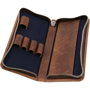 Trousse à Crayons en Cuir Marron - Alassio 2648