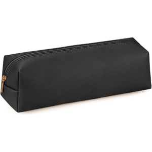 Trousse à Crayons en Cuir - Noir, Grande Capacité