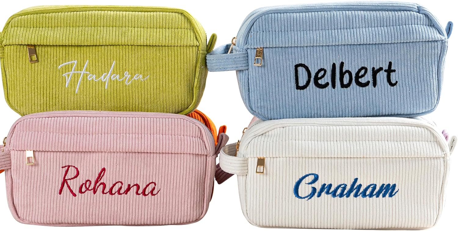 Trousse à Stylos Brodée Personnalisable en Velours