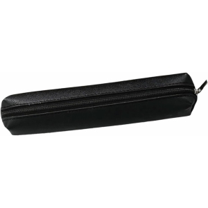 Trousse à crayons en cuir noire zippered