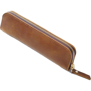 Trousse en Cuir Rétro pour Stylos et Papeterie
