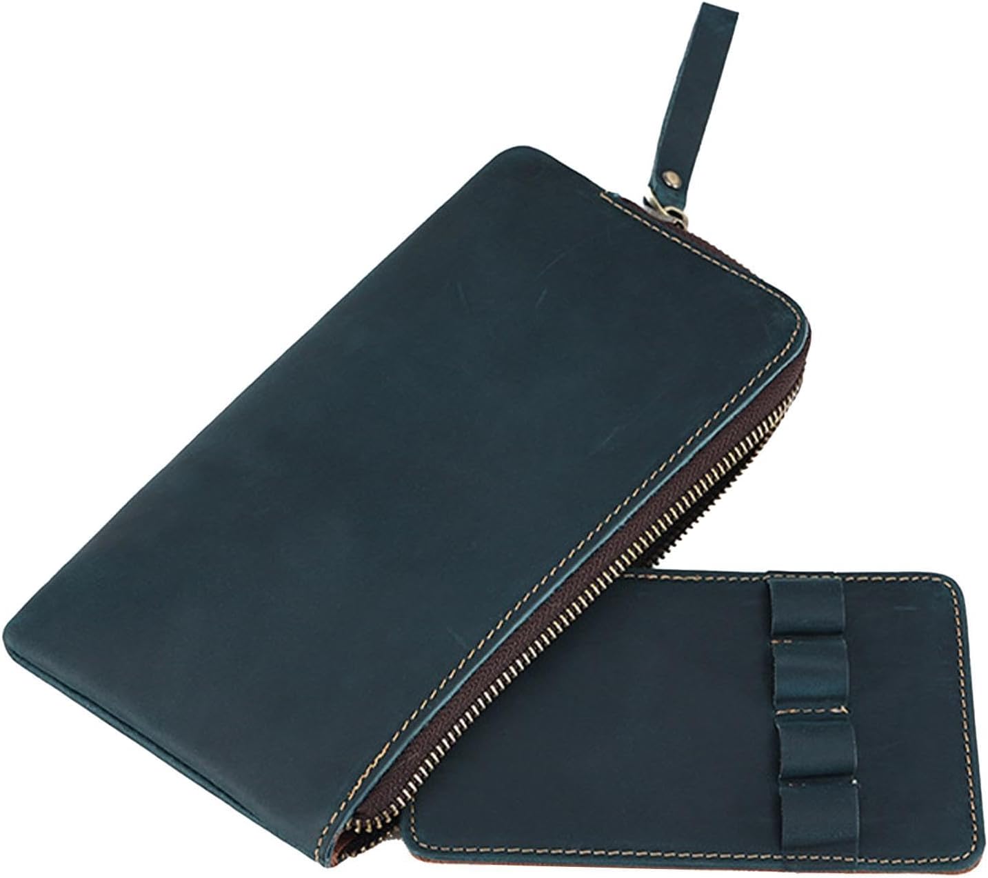 Trousse en Cuir Vintage - Étui Zippé 4 Stylos