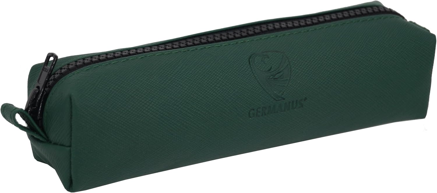 Trousse en Cuir pour Stylos et Crayons - Vert Compact