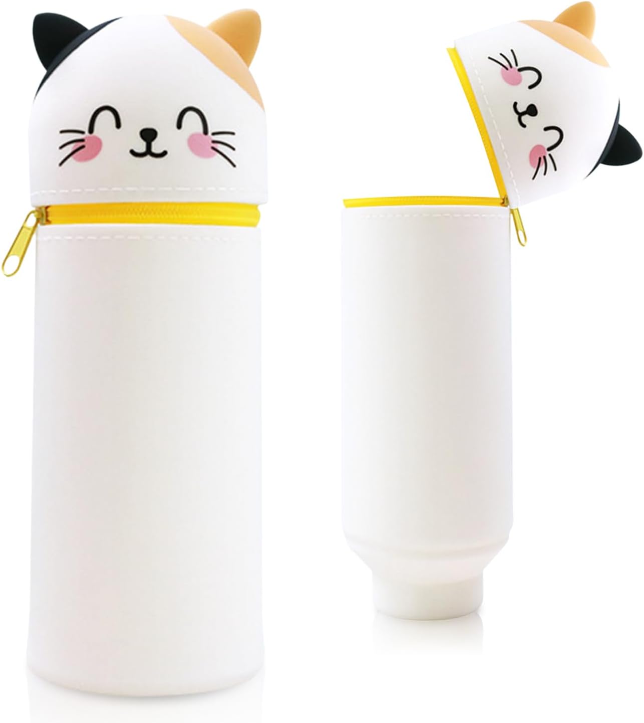 Trousse en Silicone Souple Motif Chat à Pois