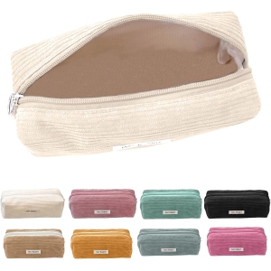 Trousse en Velours Côtelé - 8 Couleurs Disponibles