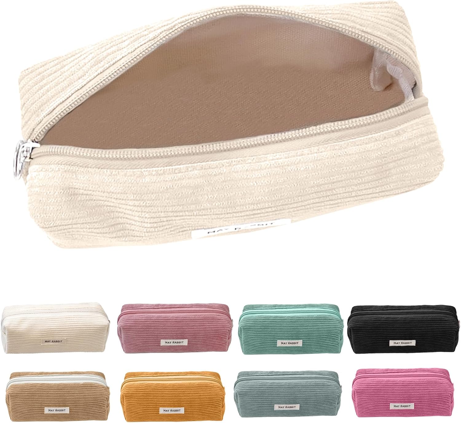 Trousse en Velours Côtelé - 8 Couleurs Disponibles