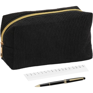 Trousse en Velours Côtelé, Grande Capacité