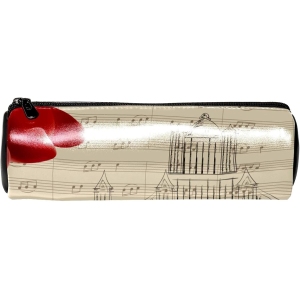 Trousse en cuir musicale : pipe, orgue, église