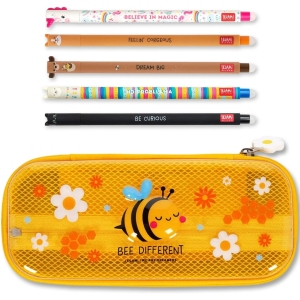 Trousse et Stylos Animaux Mignons - Lot de 5