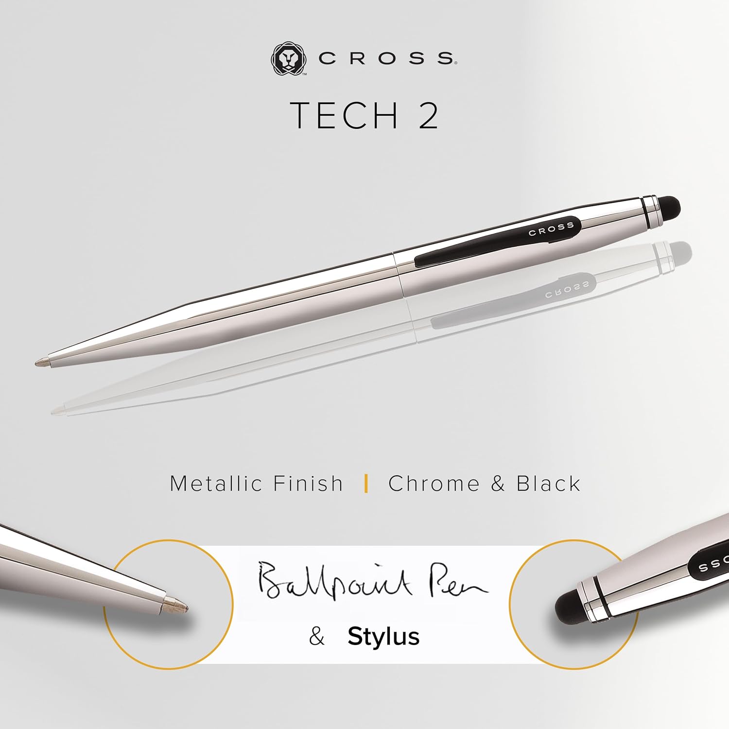 CROSS Tech2 Chrome : Stylo Bille et Stylet 2 en 1 – Image 2