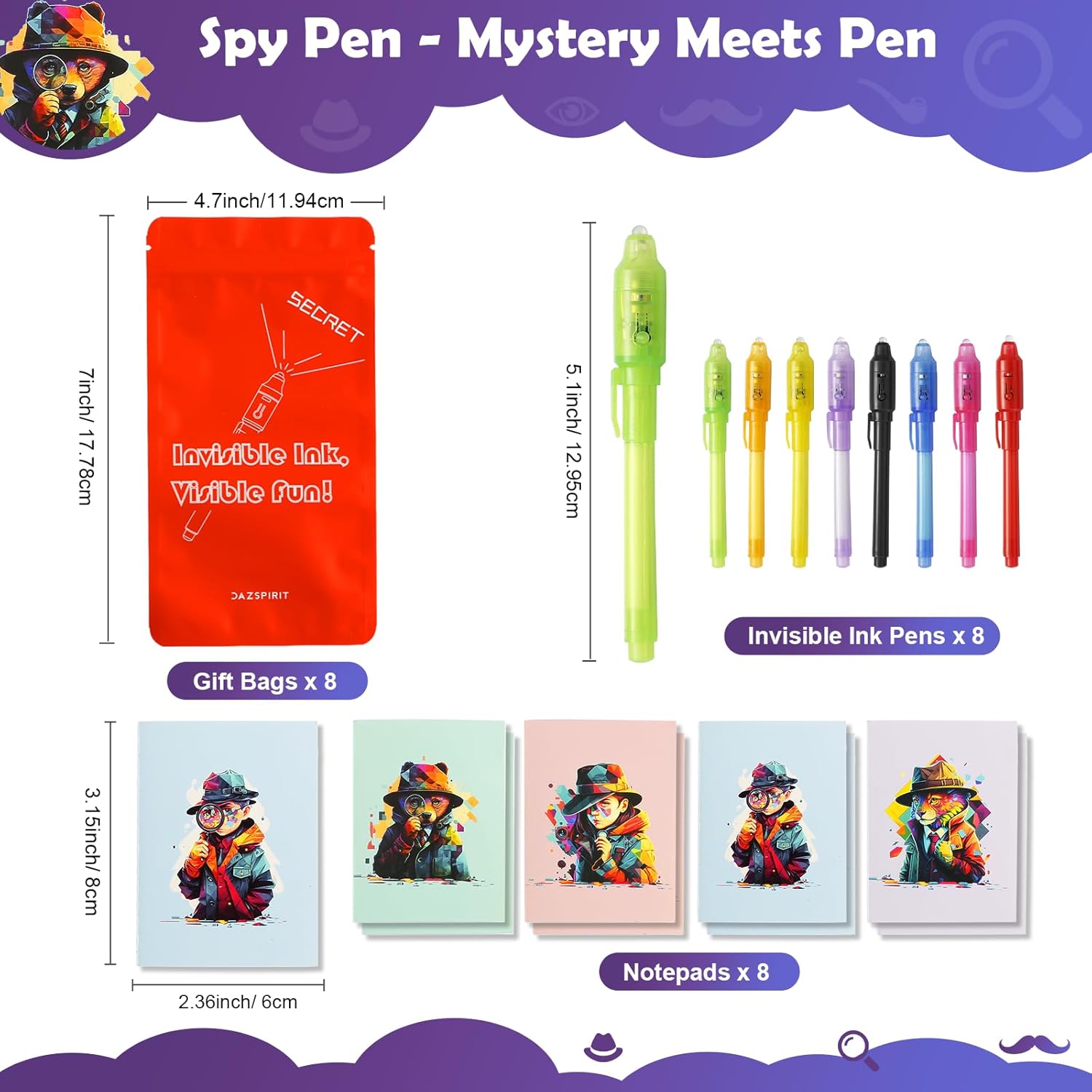 Set de Stylos Invisibles et Carnet Détective – Image 2