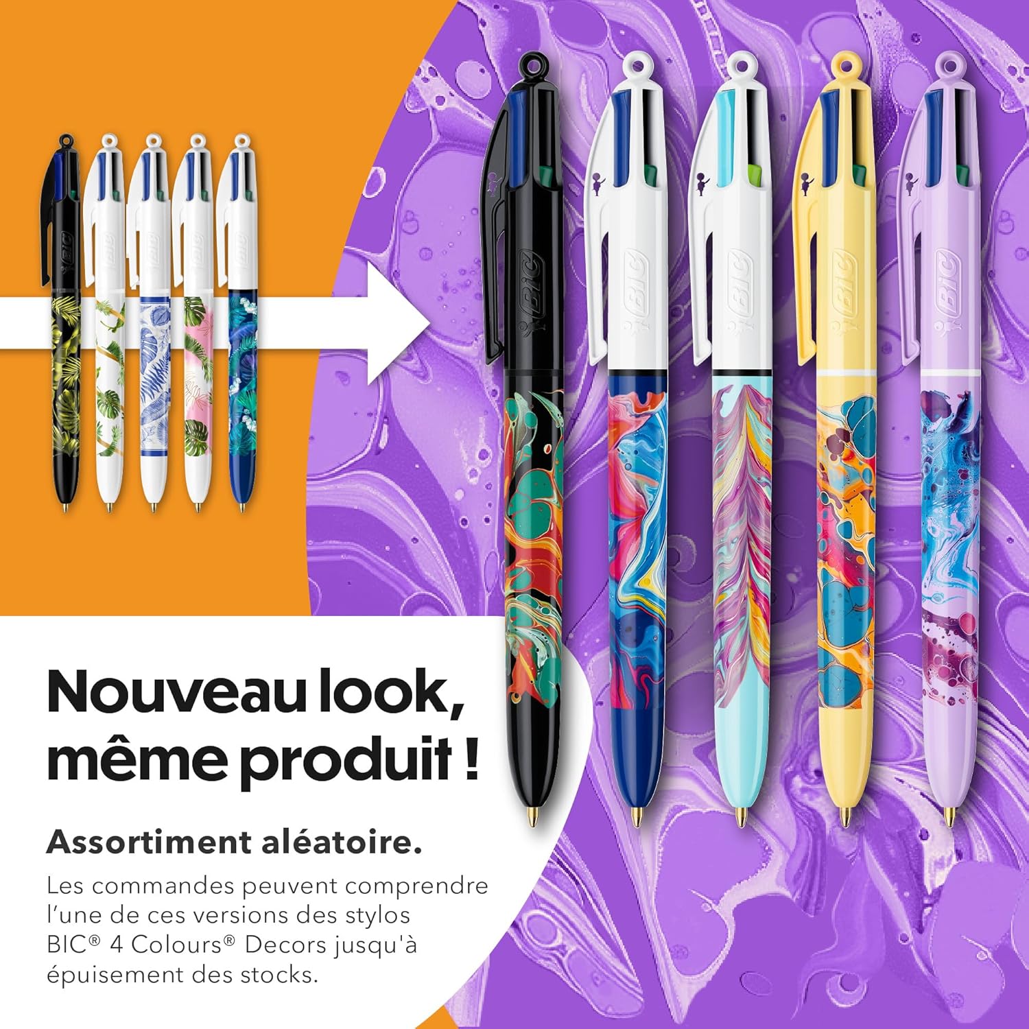Stylos BIC 4 Couleurs Hydro Dipping - Lot de 5 – Image 2