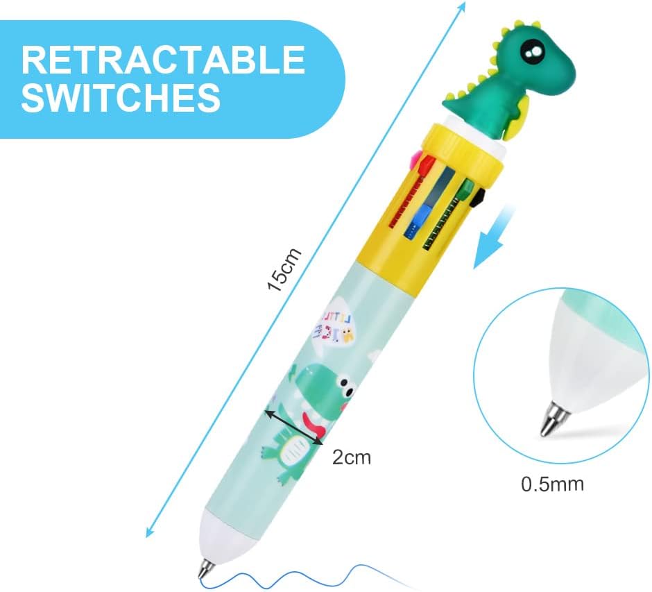 Stylos Roulants Multicolores Dinosaure – 4pcs – Image 2