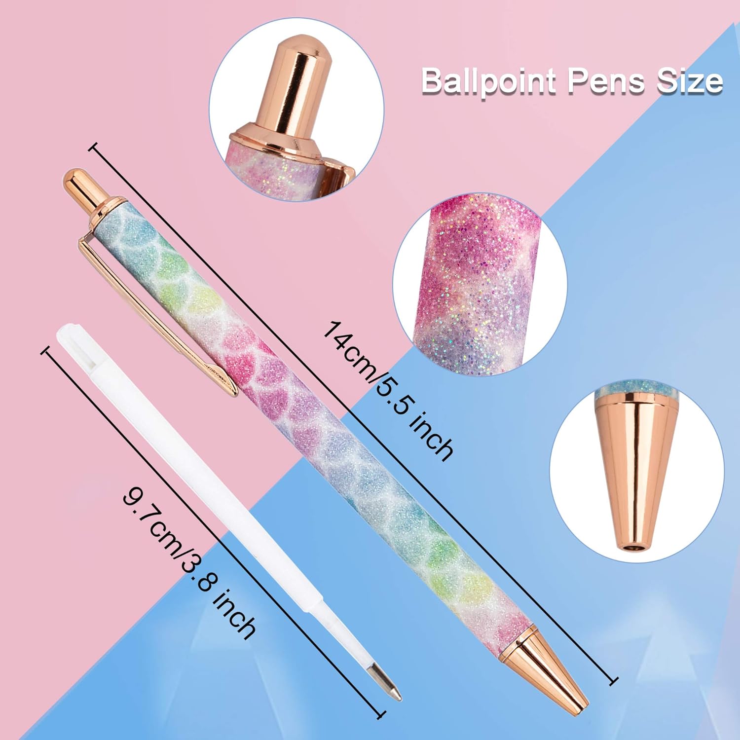 Stylos à Bille Métal Or Rose - 4 Pièces – Image 2