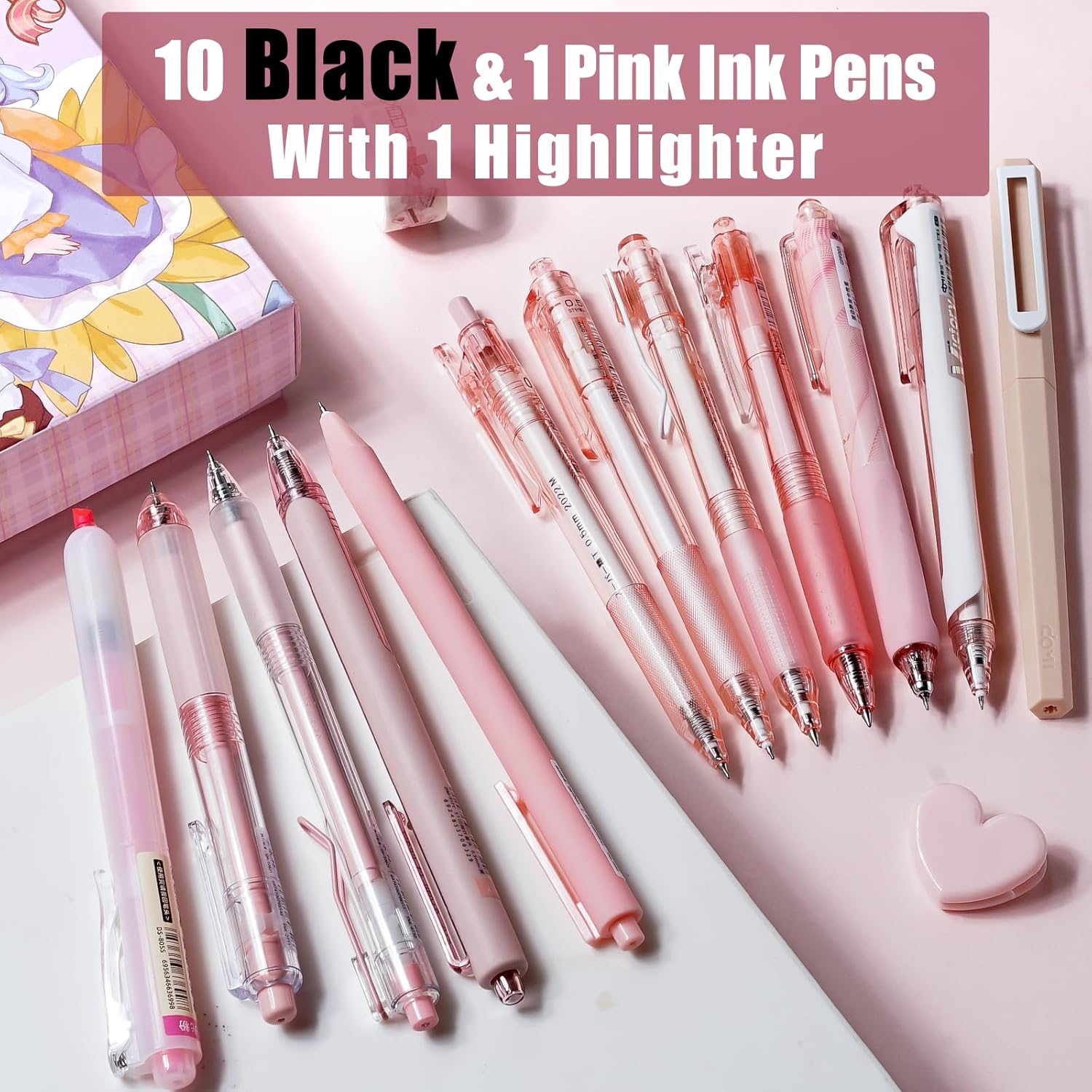 Stylos rose à Encre Gel Mignons - Lot de 12 – Image 2