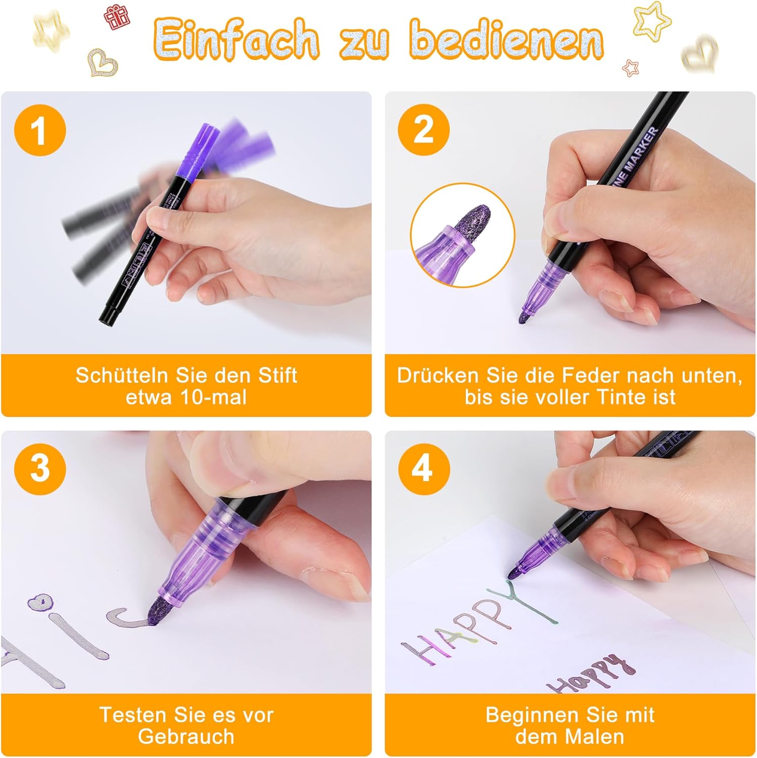 Stylos magiques à paillettes - Lot de 24 – Image 2