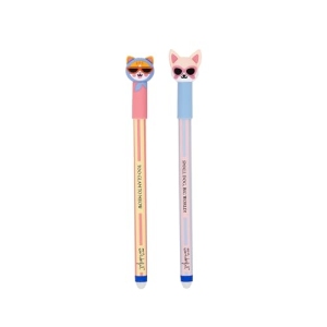 Set de 2 Stylos Effaçables Bo-Bo Chat et Chihuahua Mr. Wonderful