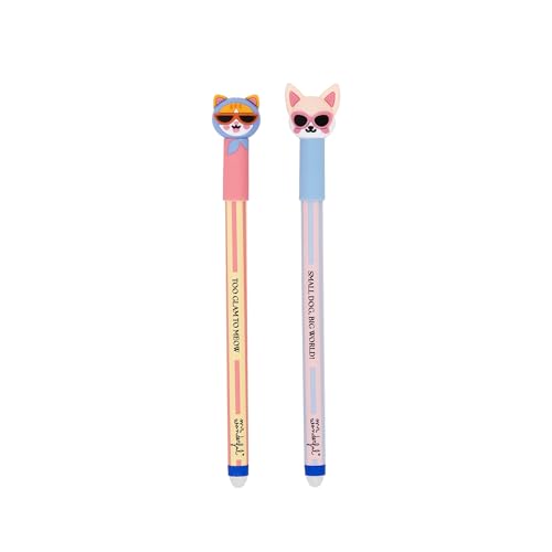 Set de 2 Stylos Effaçables Bo-Bo Chat et Chihuahua Mr. Wonderful