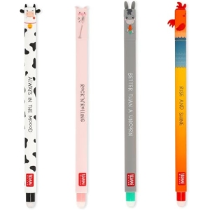 Lot de 4 Stylos Gel Effaçables Farm Sweet Farm Legami