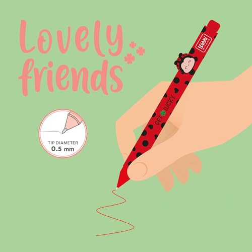 Stylo Gel Lovely Friends Ladybug Legami - Encre Rouge – Image 3