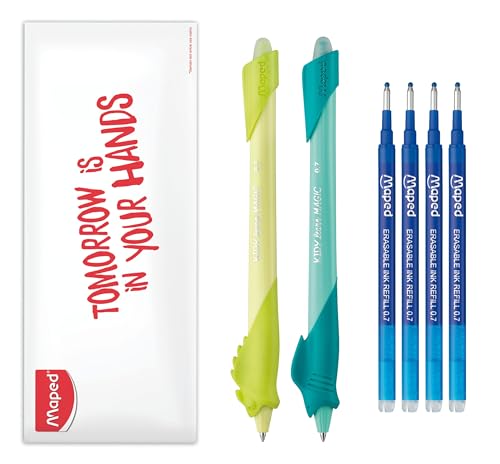 Lot de 2 Stylos Effaçables Kidy Learn Maped – Requin et Caméléon
