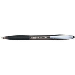 Stylo Bille Atlantis Soft BIC – Pointe Moyenne 1,0 mm Noir – Boîte de 12