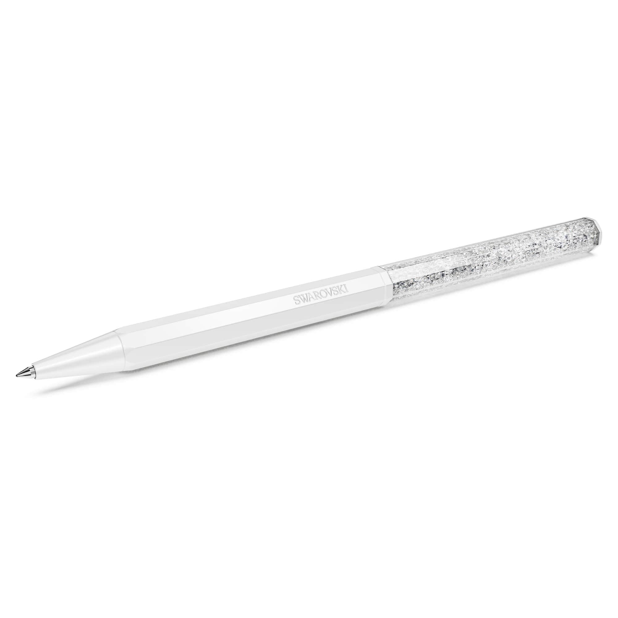 Stylo Bille Crystalline Swarovski - Laqué Blanc Serti Cristaux