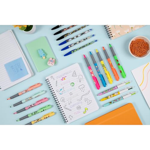 Pack Stylos Bille 4 Couleurs BIC Série Kawaii + Surligneur – Image 5