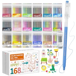 Set de 168 Stylos Gel TrendGate – Pointe Fine 0,5 mm – 162 Couleurs