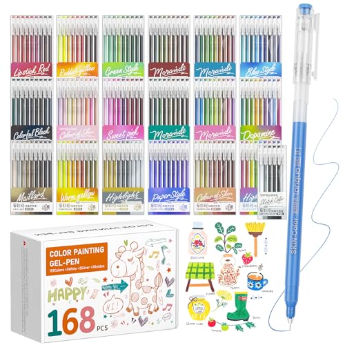 Set de 168 Stylos Gel TrendGate – Pointe Fine 0,5 mm – 162 Couleurs