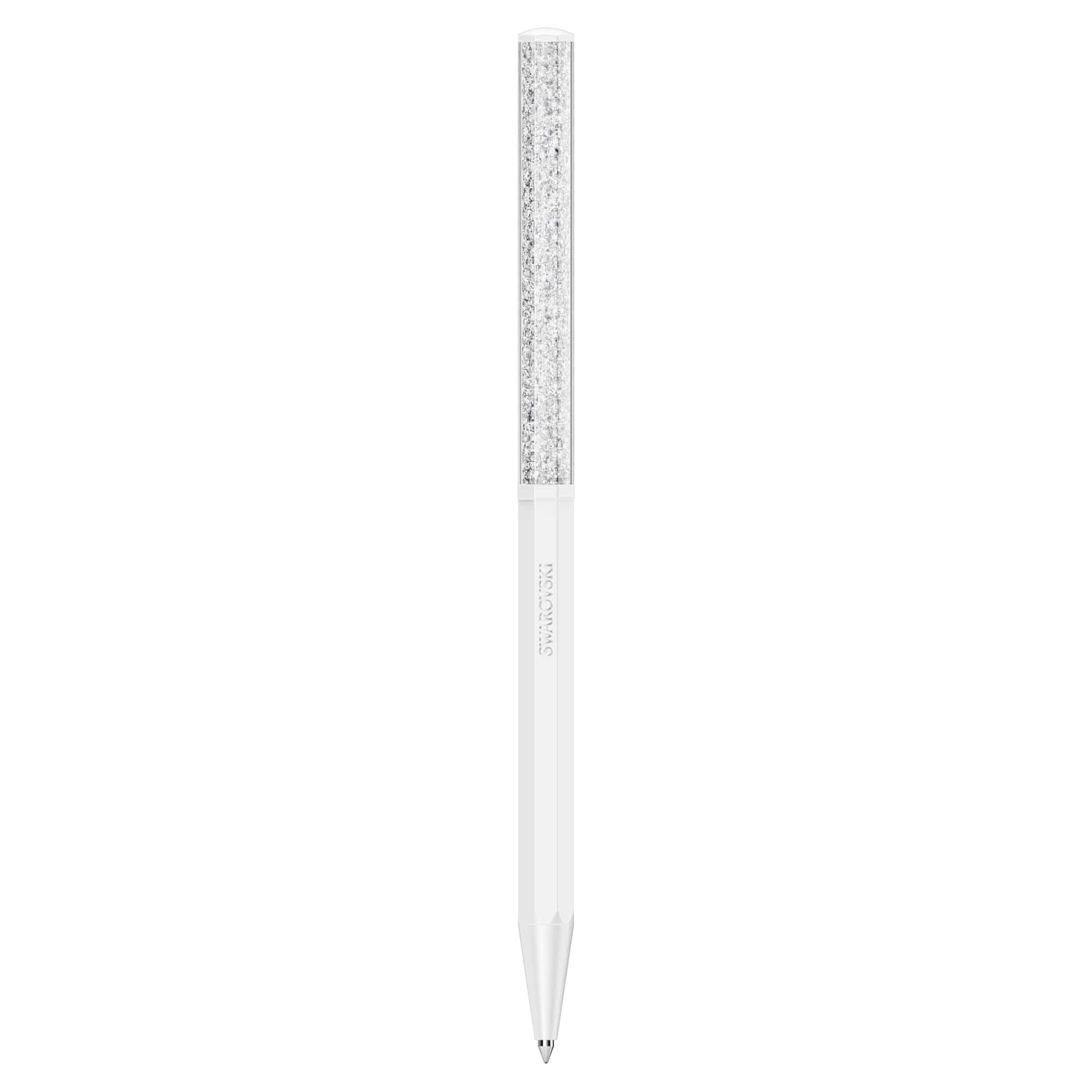 Stylo Bille Crystalline Swarovski - Laqué Blanc Serti Cristaux – Image 2