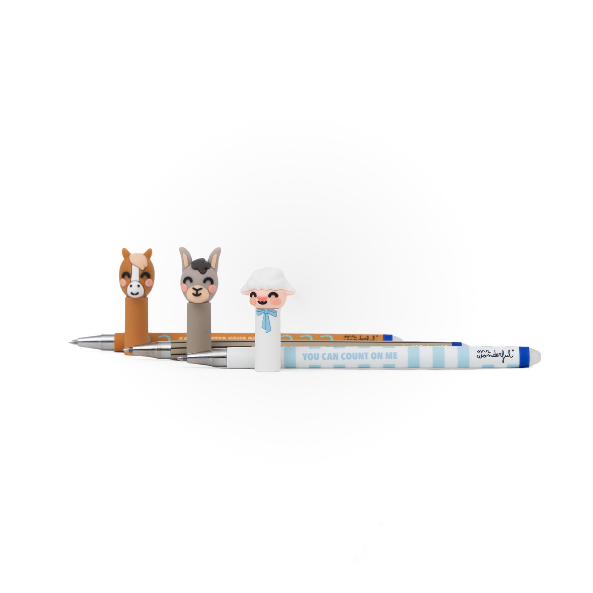 Set de 3 Stylos Effaçables Mr. Wonderful Bo-Bo Ferme Mouton, Âne et Cheval – Image 2