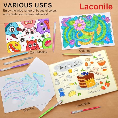 Lot de 168 Stylos Gel Couleurs Laconile - Paillette, Pastel, Métallique et Néon – Image 5