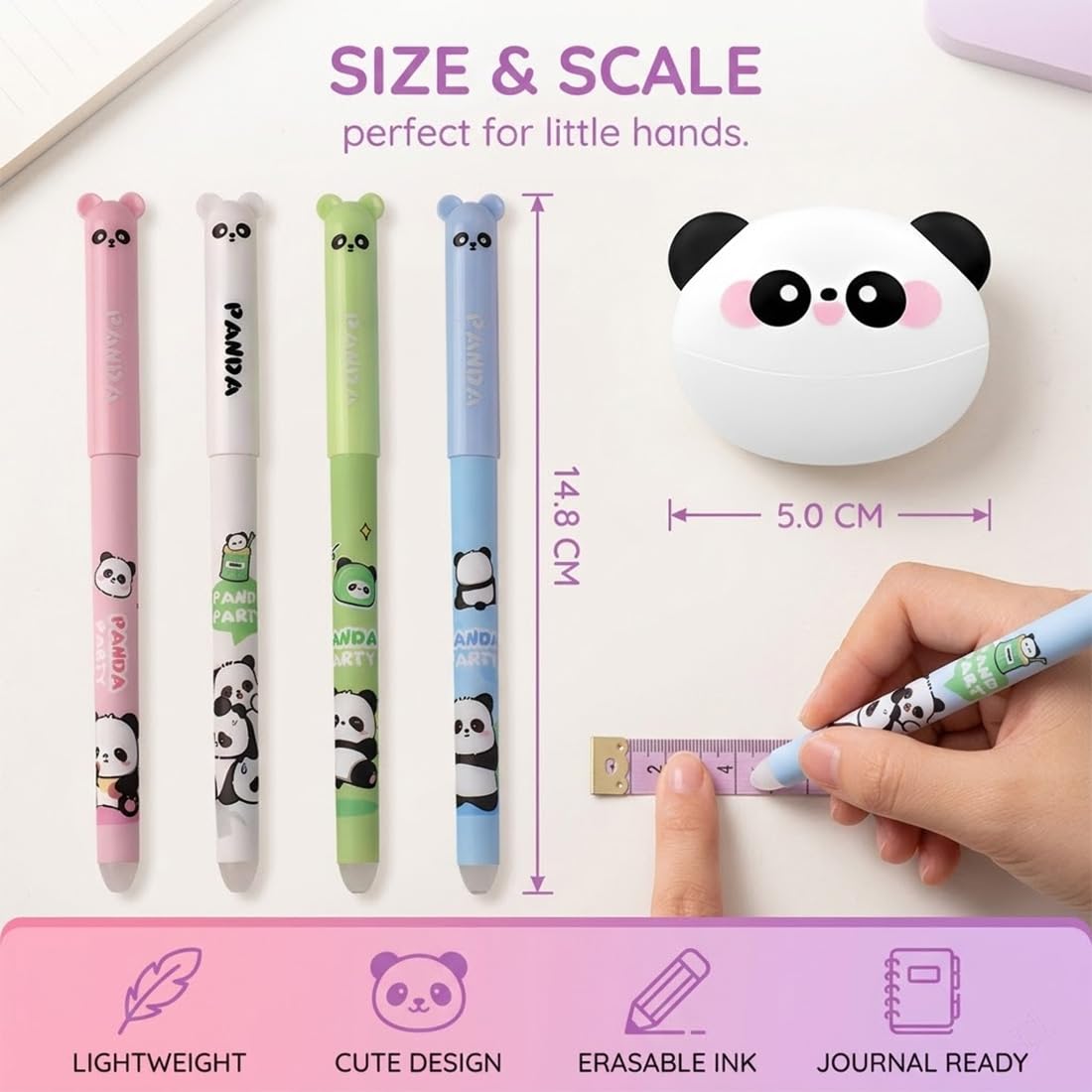 Lot de 4 Stylos Effaçables Panda CEJAS - Encre Thermosenible 0.5 mm – Image 6