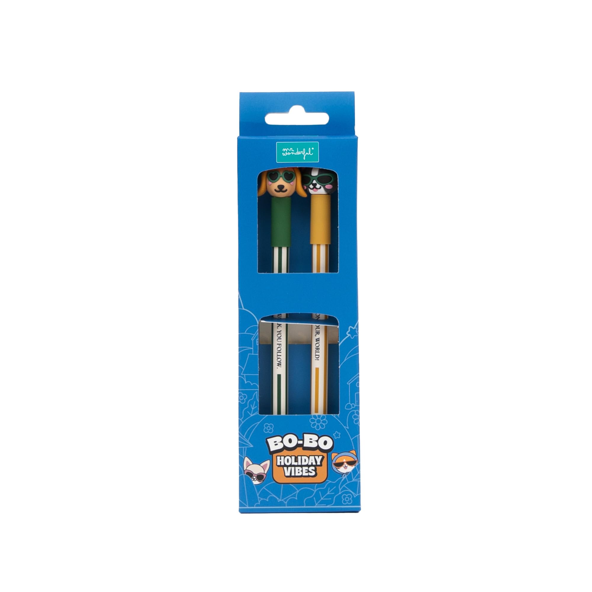Set de 2 Stylos Effaçables Mr. Wonderful Bo-Bo Teckel et Bouledogue Français – Image 4