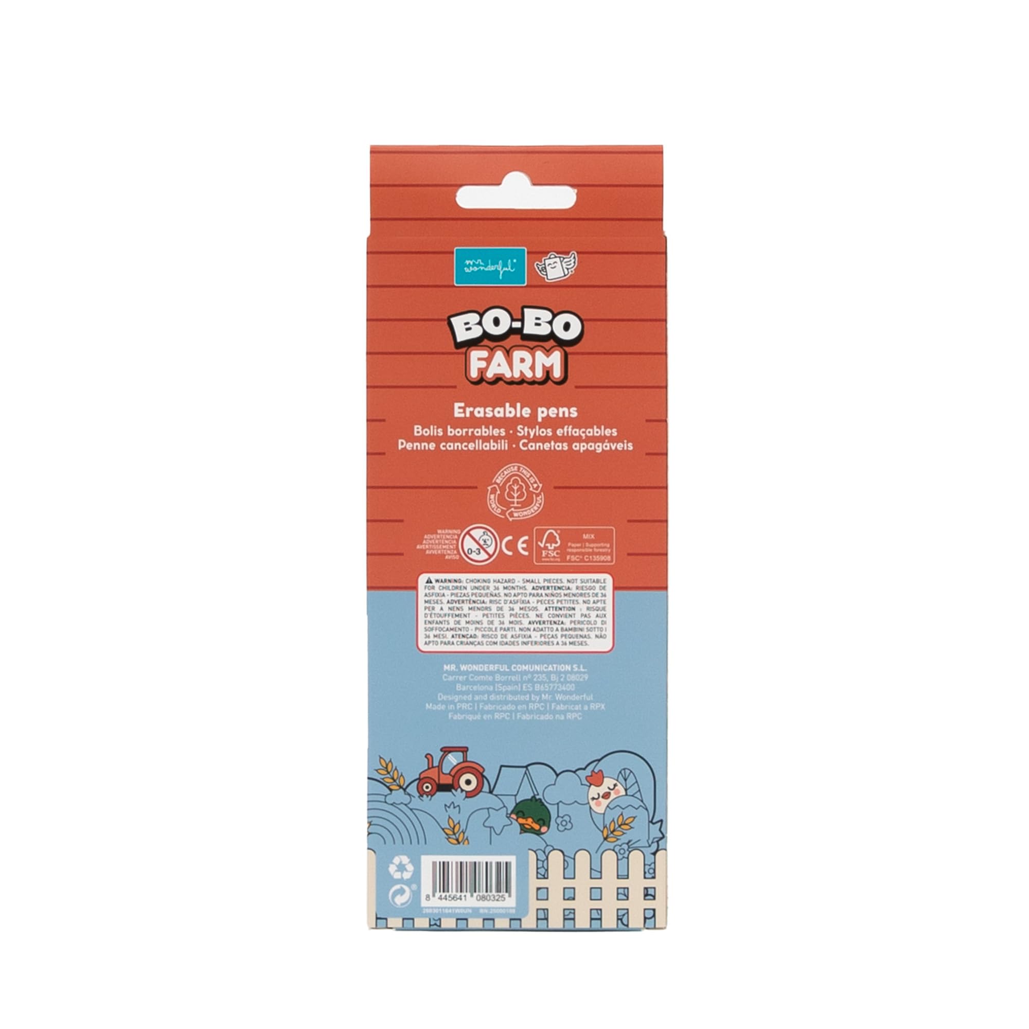 Set de 3 Stylos Effaçables Mr. Wonderful Bo-Bo Ferme Mouton, Âne et Cheval – Image 6