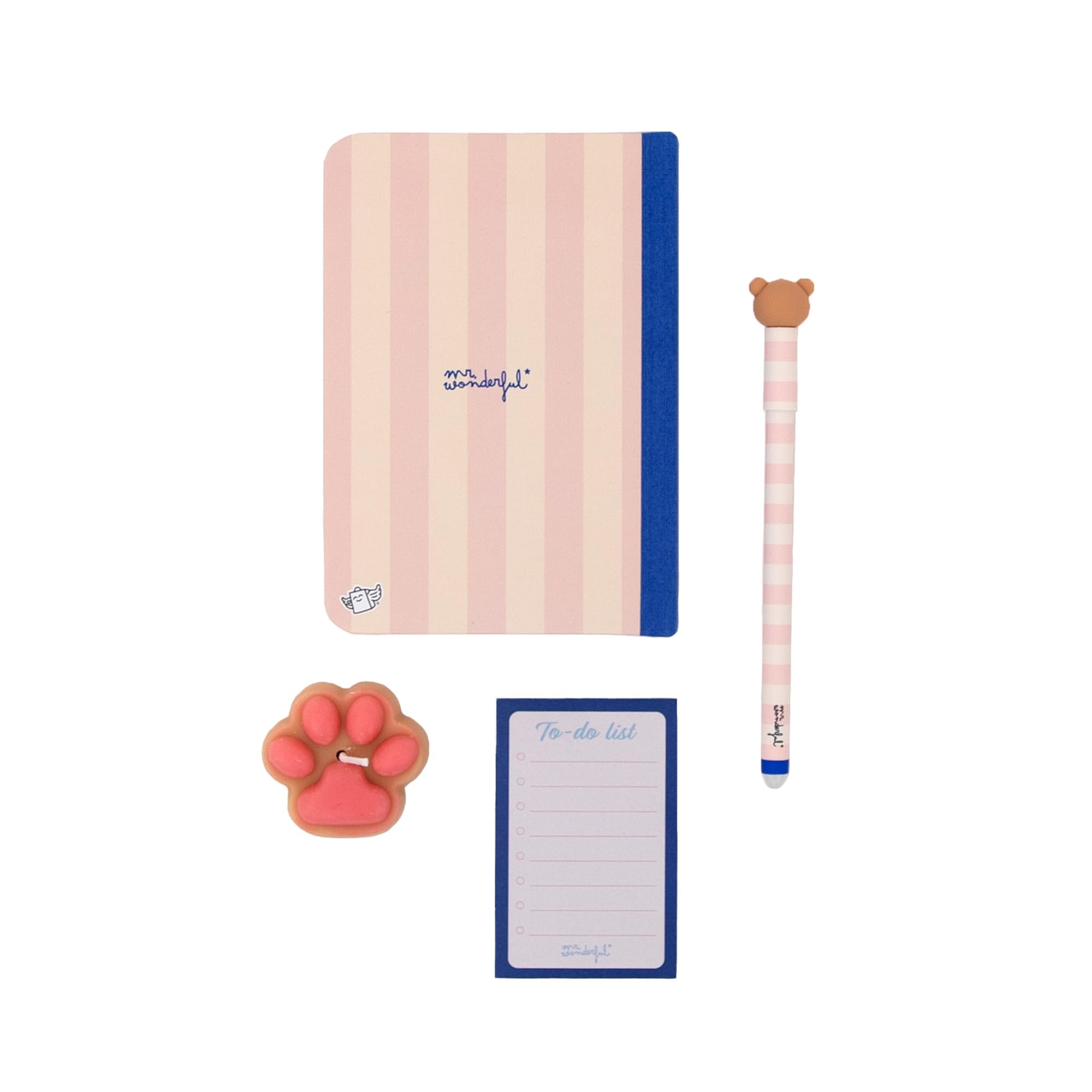 Coffret Cadeau Papeterie Mr. Wonderful - Cahier A6, Stylo Effaçable, Bougie et Bloc To-Do List – Image 2