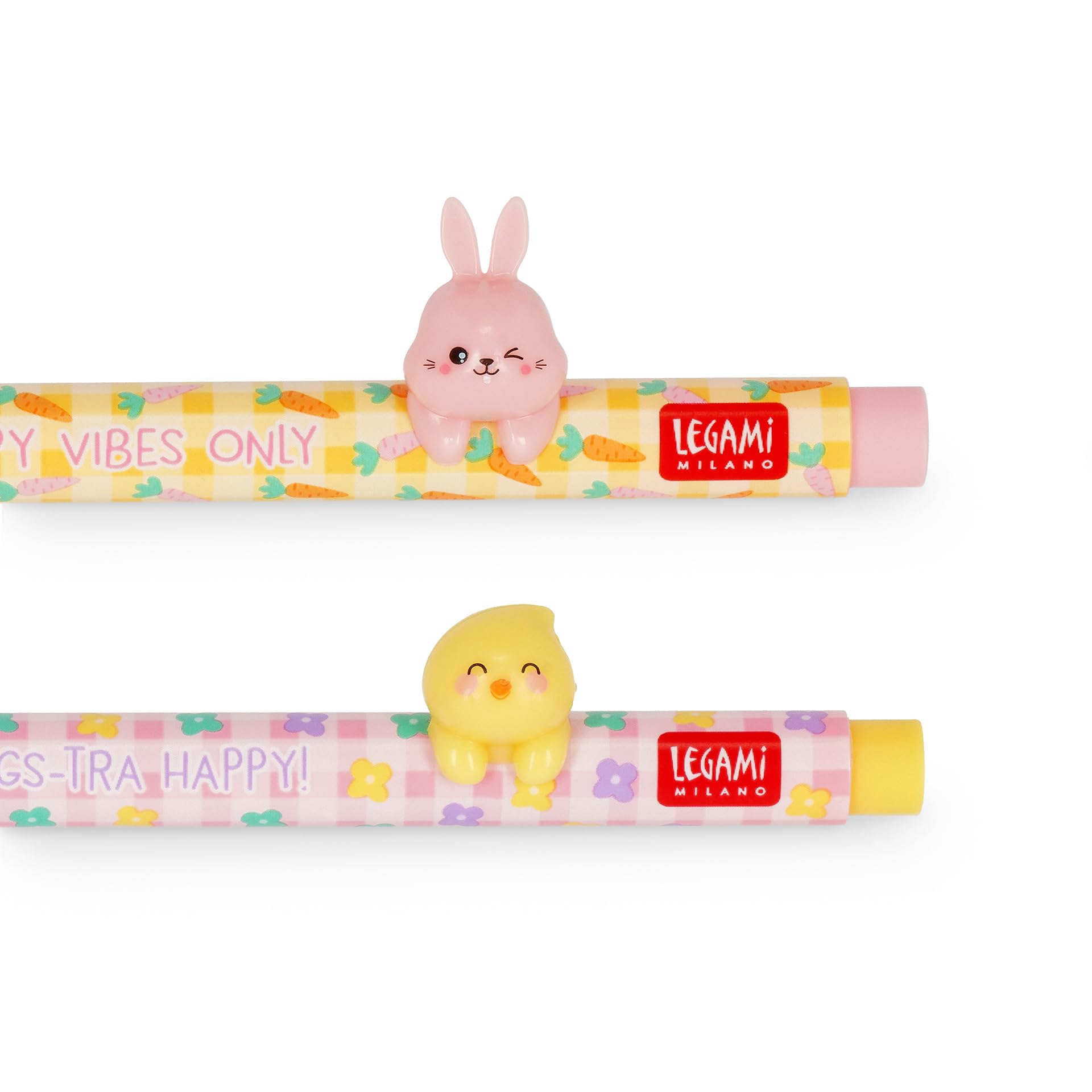 Lot de 2 Stylos Gel Lovely Friends Hoppy Easter Legami - Encre Rose et Violette – Image 2