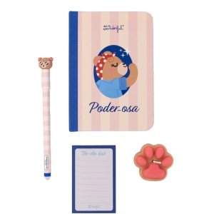 Coffret Cadeau Papeterie Mr. Wonderful - Cahier A6, Stylo Effaçable, Bougie et Bloc To-Do List