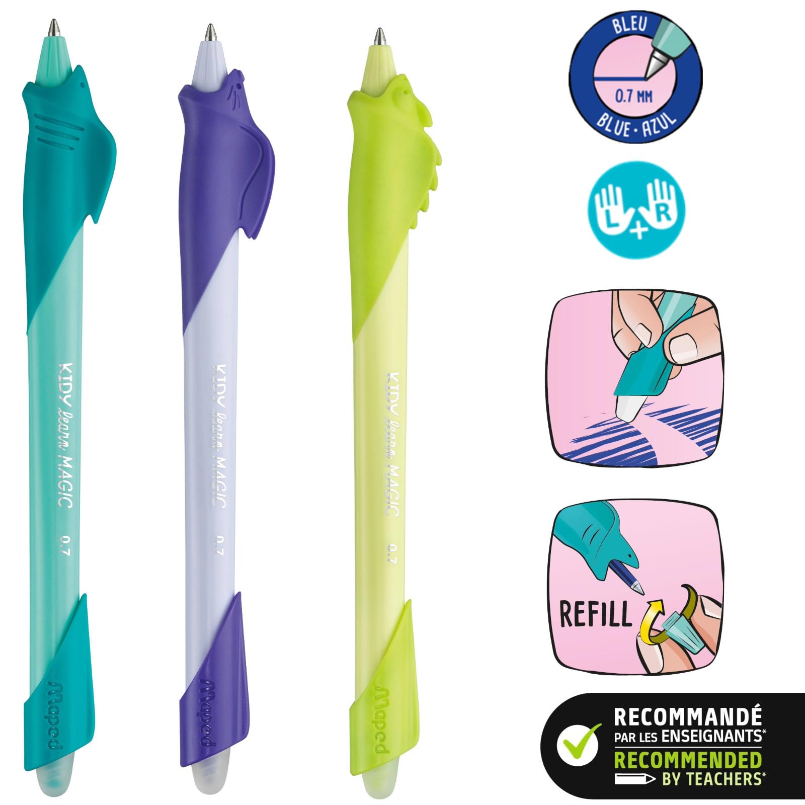 Stylo Effaçable Kidy Learn Maped - Animaux Enfants avec Gomme Intégrée – Image 3