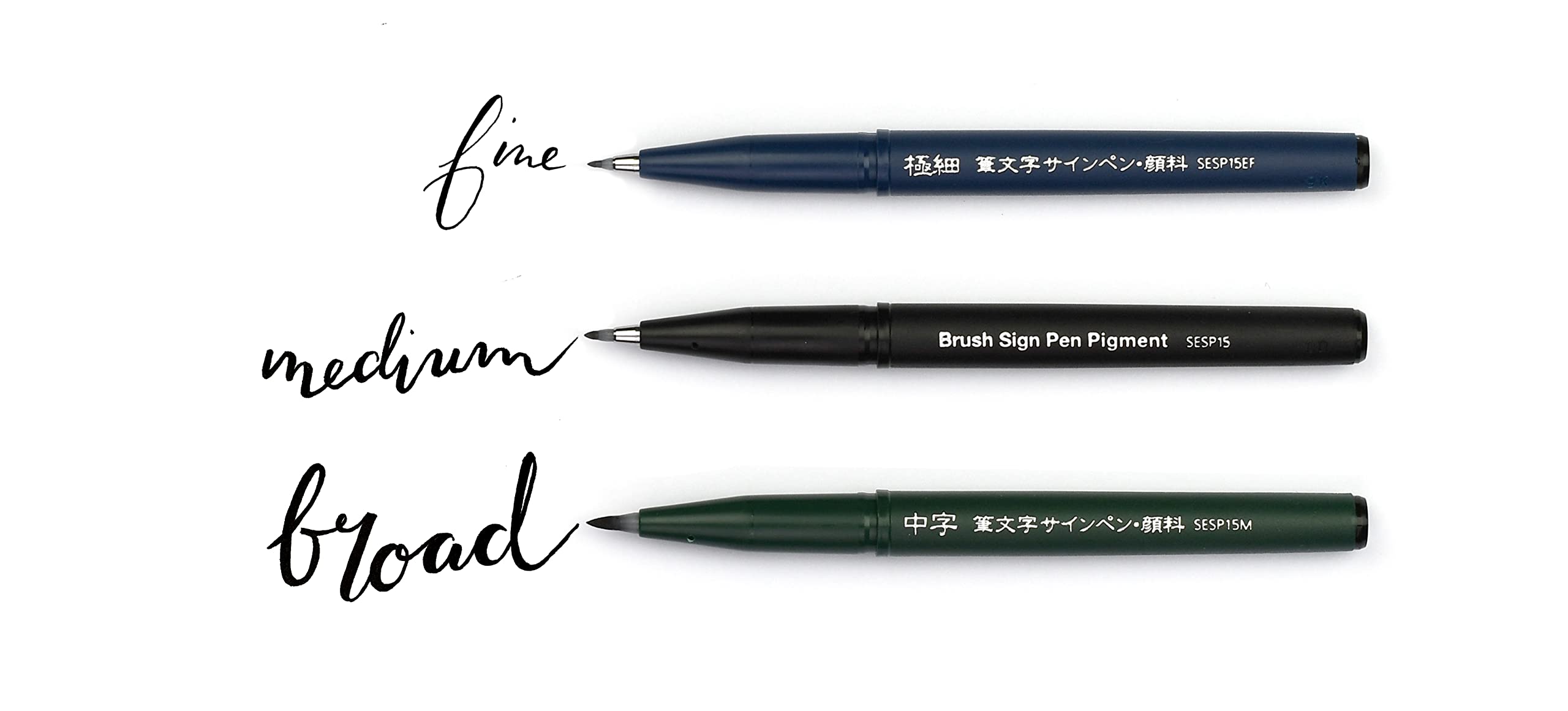 Stylo Calligraphie Pointe Pinceau Flexible Pentel - 3 Épaisseurs de Trait – Image 2