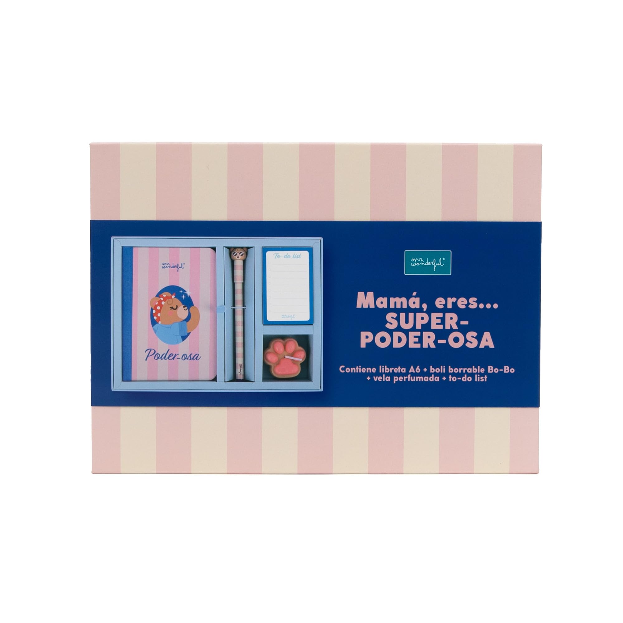 Coffret Cadeau Papeterie Mr. Wonderful - Cahier A6, Stylo Effaçable, Bougie et Bloc To-Do List – Image 3