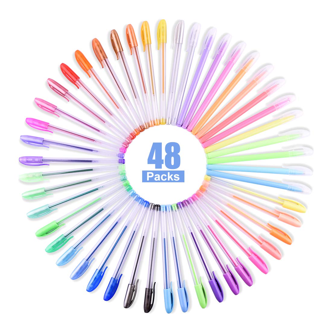Lot de 48 Stylos Gel Pailletés Métalliques Neon Pastel - Marqueurs Multicolores – Image 2
