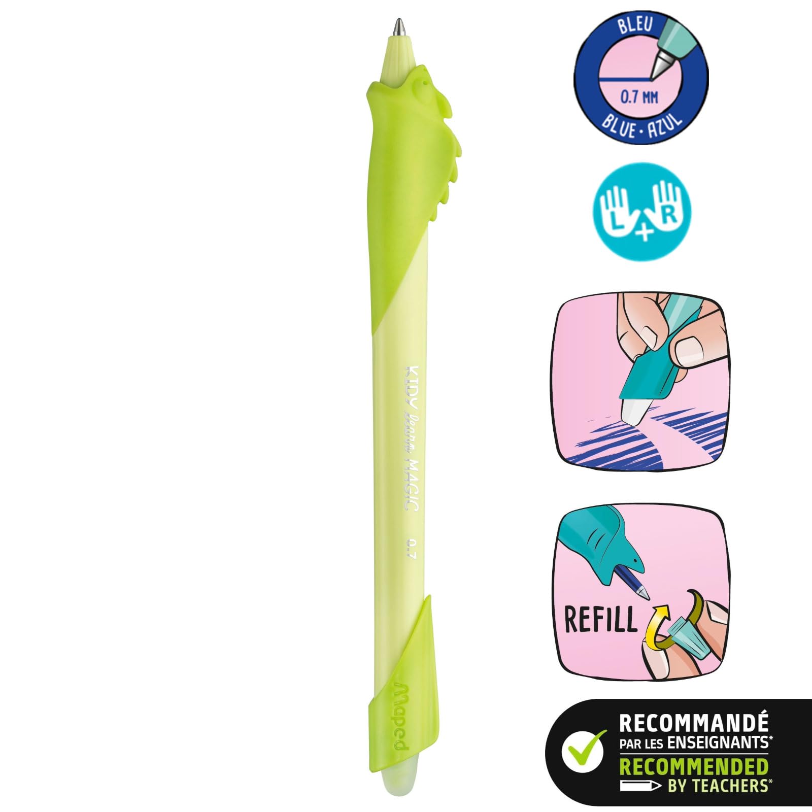 Stylo Effaçable Kidy Learn Caméléon Maped - Rechargeable et Ergonomique – Image 4