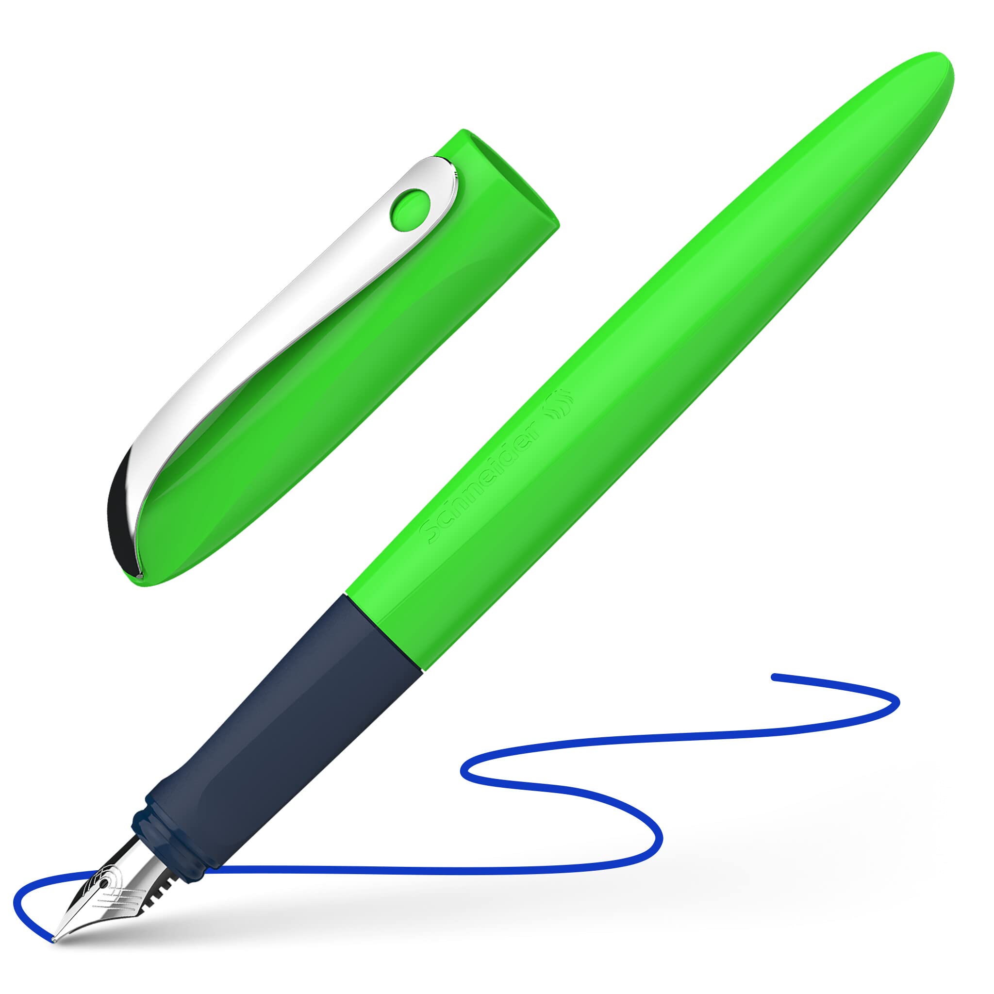Stylo Plume Débutant Schneider Wavy Vert - Ambidextre